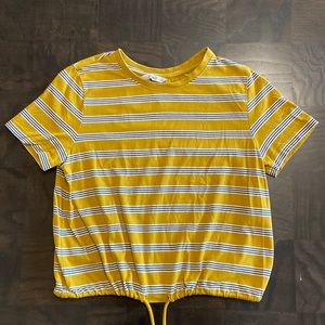 Gold top with black and white stripes from ONLY. Size: XS